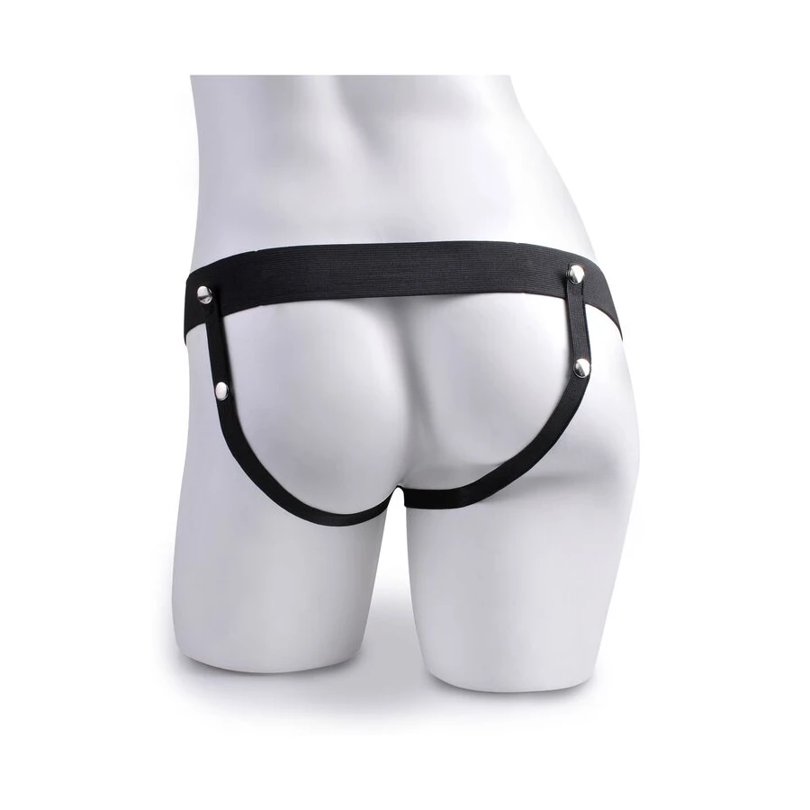 FETISH FANTASY SERIES - ARNÊS AJUSTVEL PÉNIS REALÍSTICO COM BOLAS SQUIRTING 19 CM